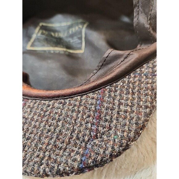 Pendleton VINTAGE 100% Virgin Wool Newsboy Cabbie Plaid Hat Cap Large w/flaws - Picture 7 of 12